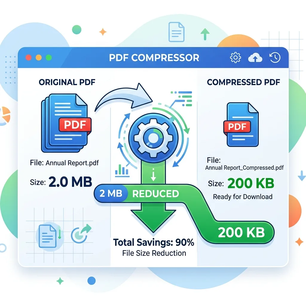 Compress PDF to 200KB Online Free Banner Illustration