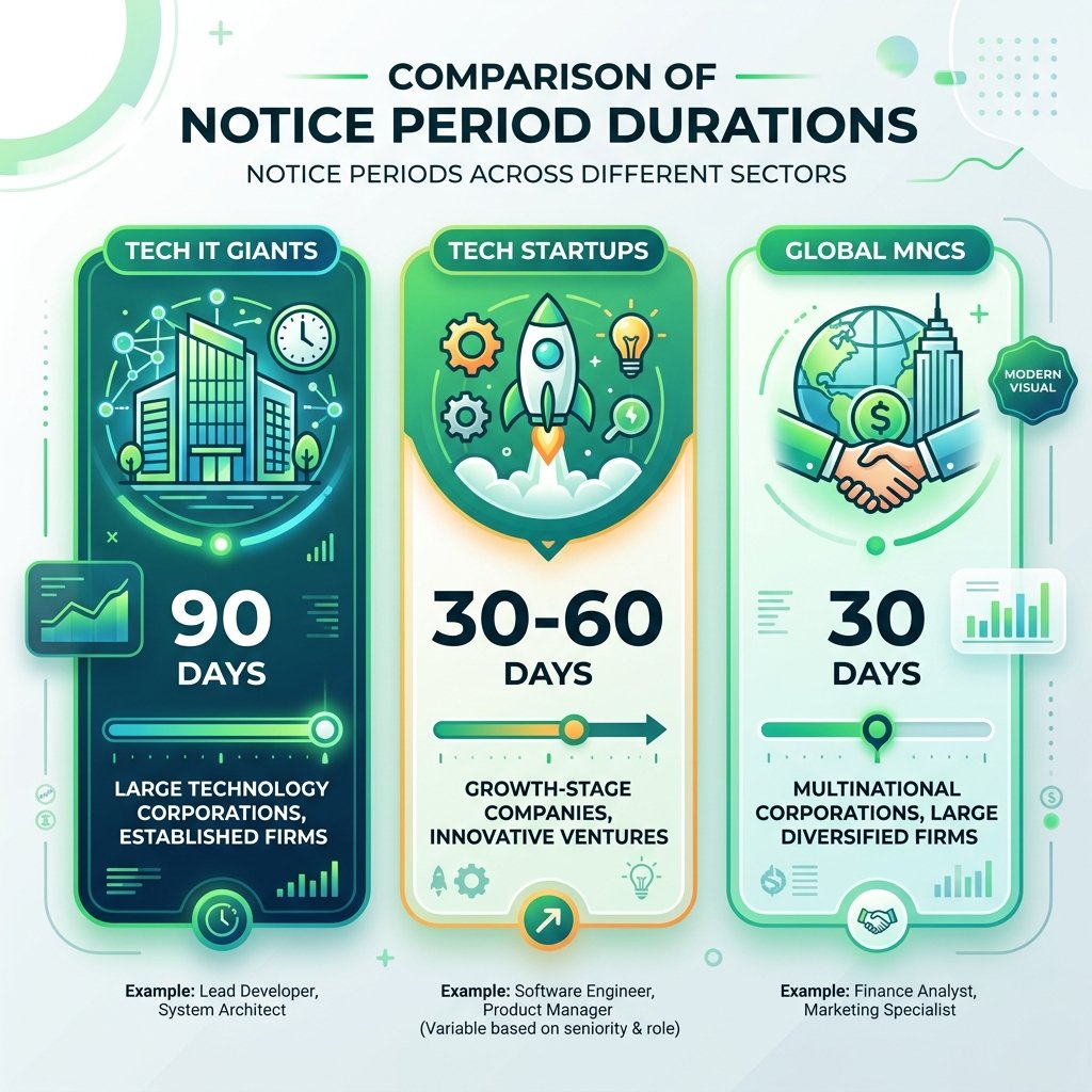 Notice Period Duration Comparison Chart across Indian IT Companies