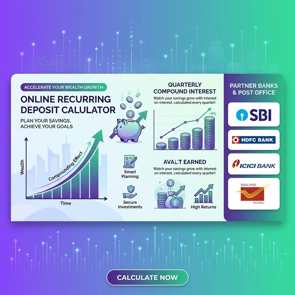 RD Calculator - Compare Recurring Deposit Interest Rates Post Office, SBI, HDFC, ICICI