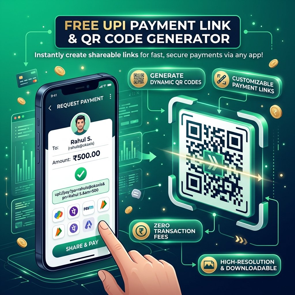 Free UPI Payment Link Generator with Amount - Create GPay, PhonePe, Paytm QR Code