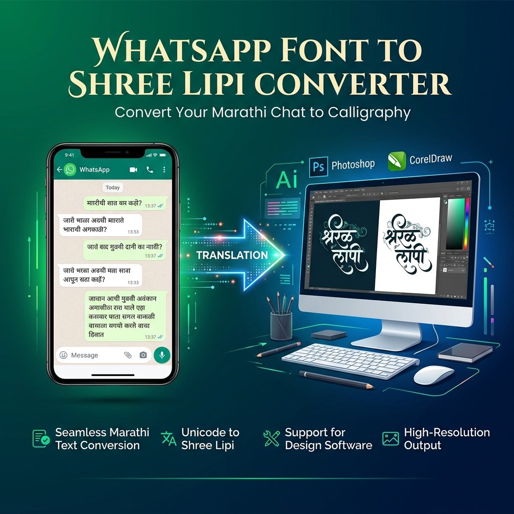 Whatsapp font to shree lipi converter online free banner infographic