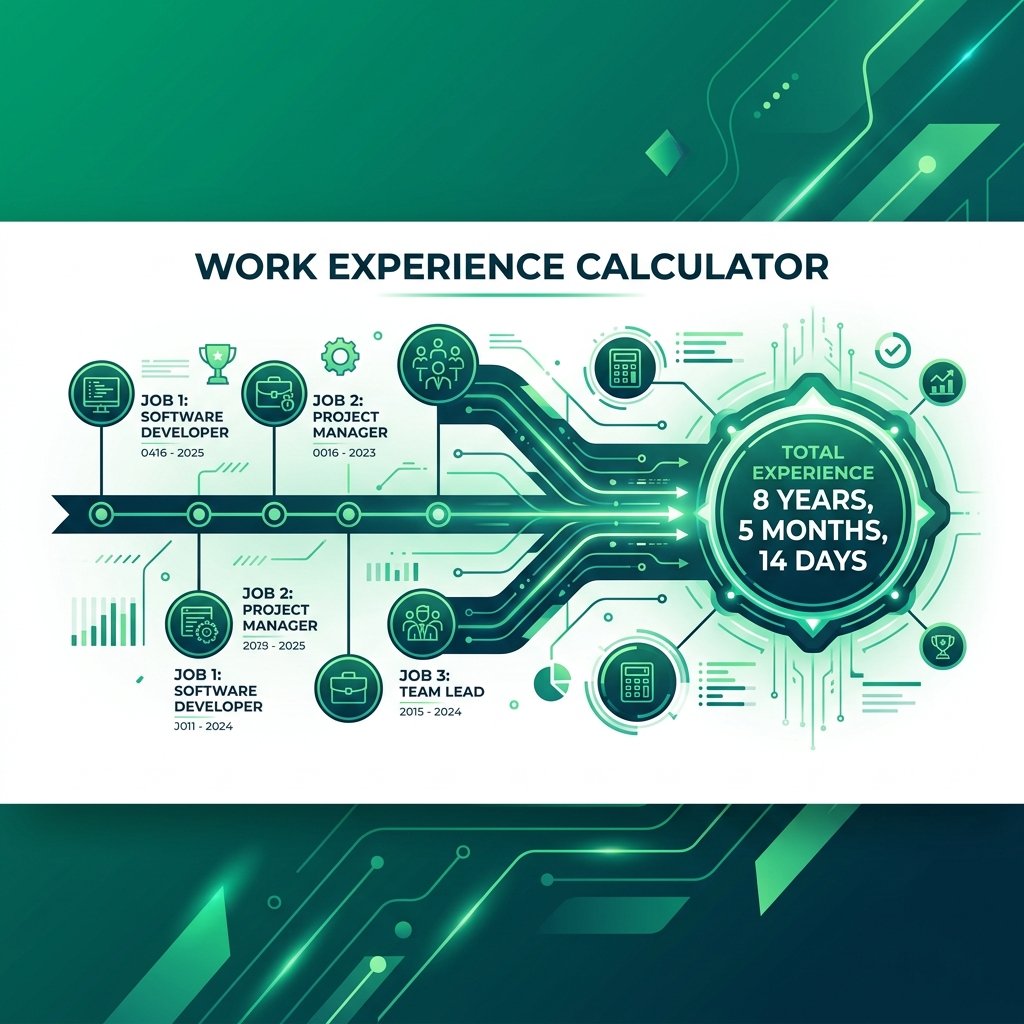 Multiple work experience calculator online timeline infographic